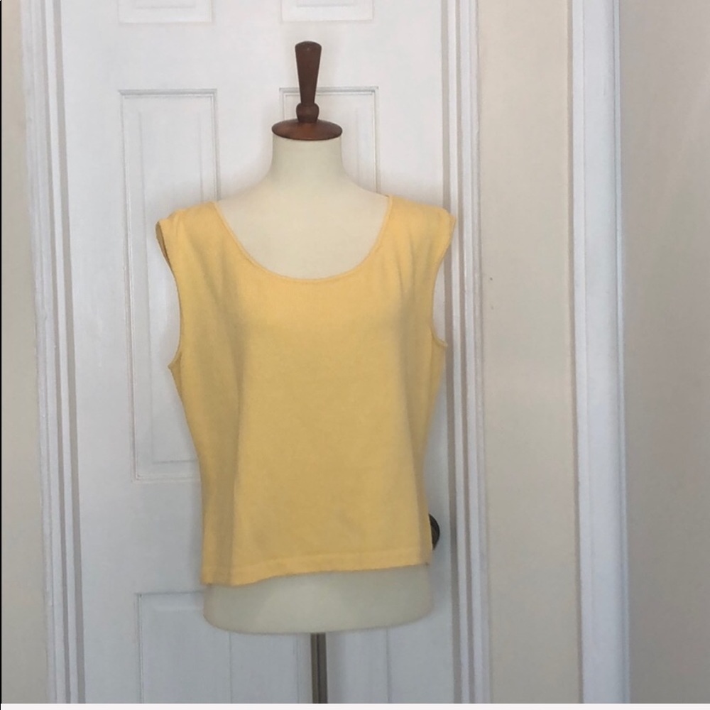 St. John Santana Knit Yellow Sleeveless Top